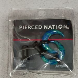 Pierced Nation Blue and Black Acrylic Earrings